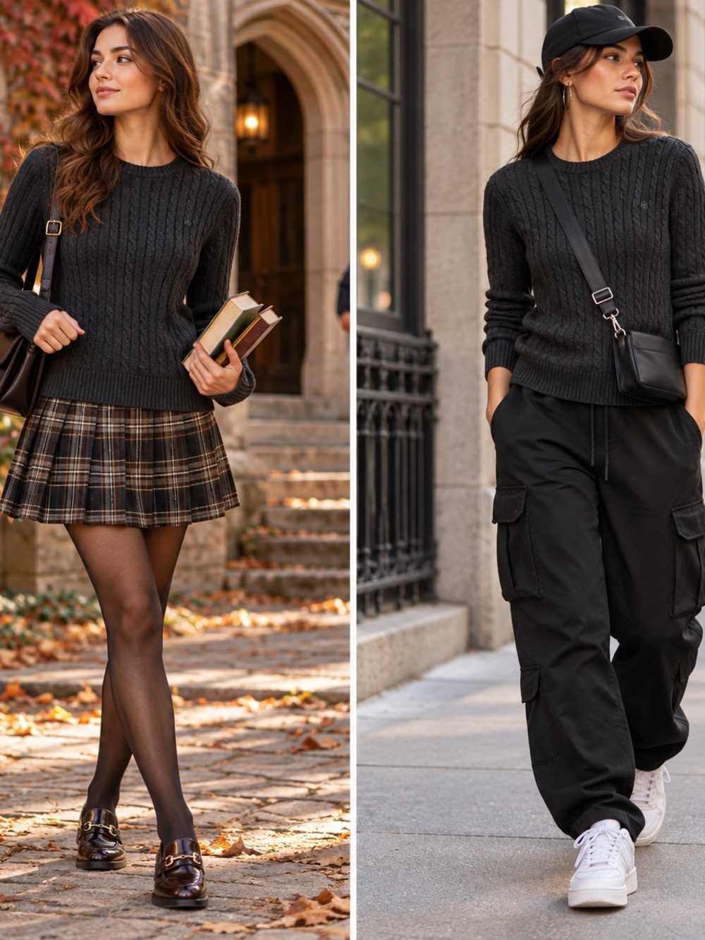 Lauren Ralph Lauren XL Y2K Charcoal Cable Knit RL Logo Sweater